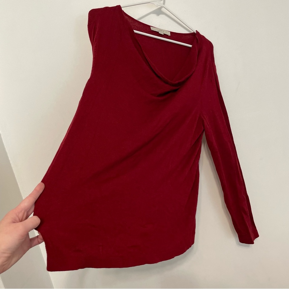 Ann Taylor Loft Solid Wine Red Lightweight Rayon … - image 7